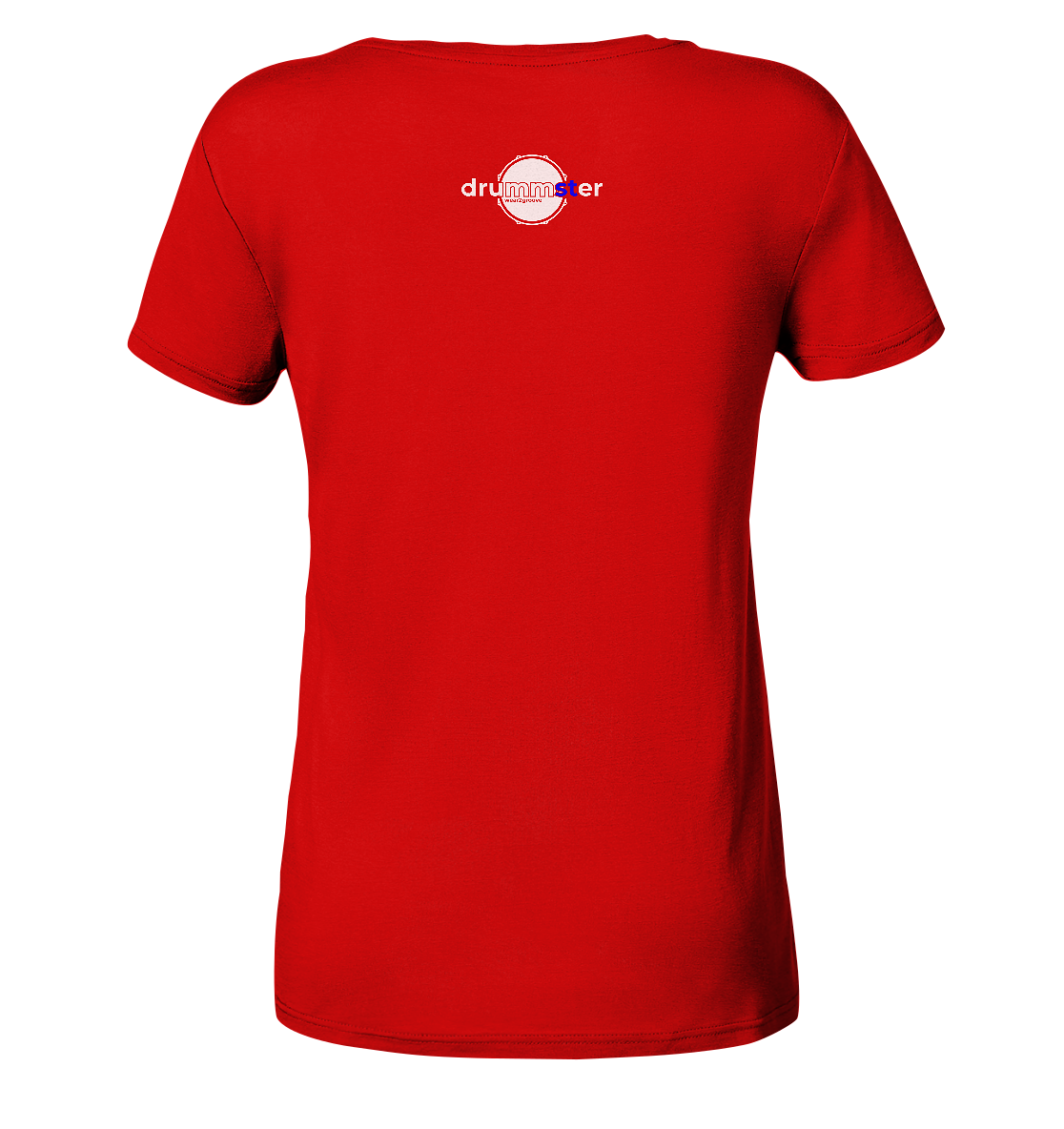 art of drummster v2 - ladies v-neck shirt | red