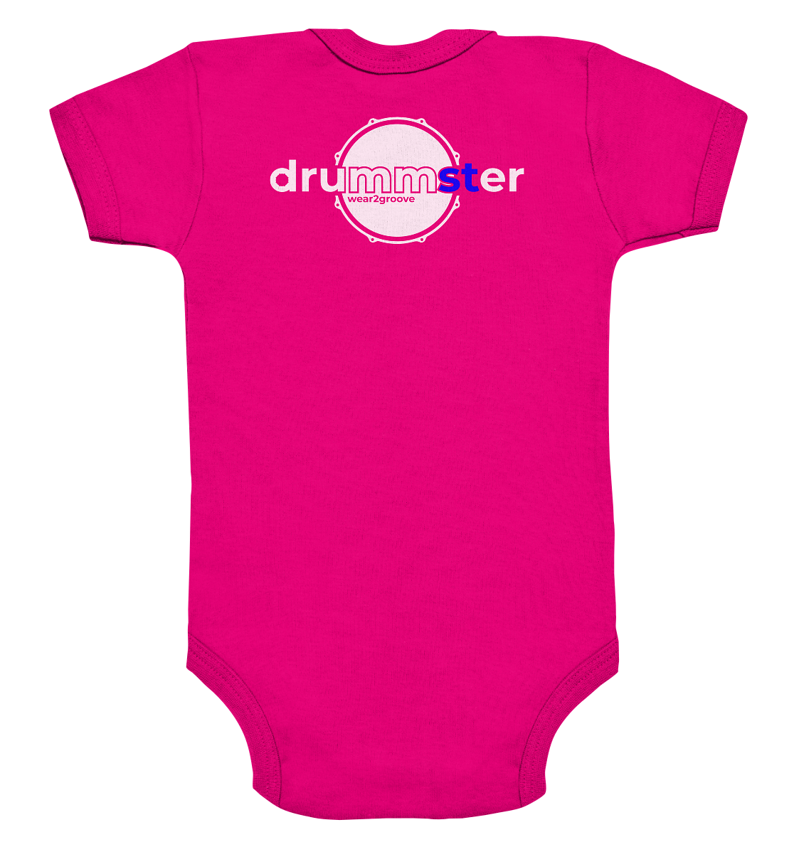 art of drummster v2 - baby bodysuite | fuchsia organic