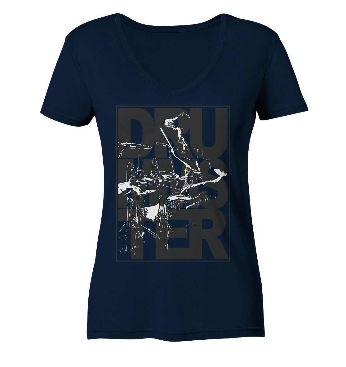 art of drummster - ladies v-neck shirt | various colors