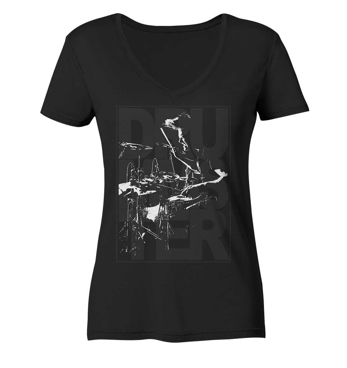 art of drummster - ladies v-neck shirt | various colors