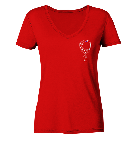 monument v3 - ladies v-neck shirt | red
