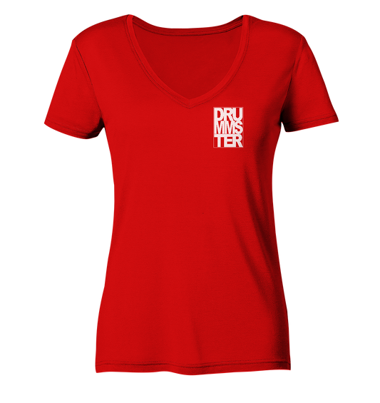 d-box v3 - ladies v-neck shirt | red