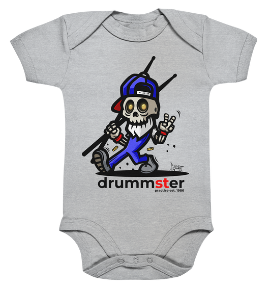 peace skulli - baby bodysuite | heather grey