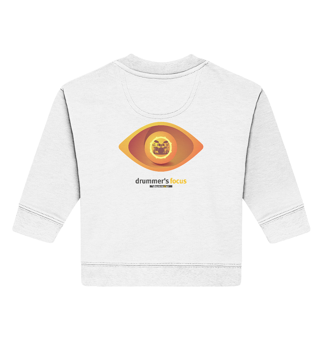 drummer's focus - baby sweatshirt | white