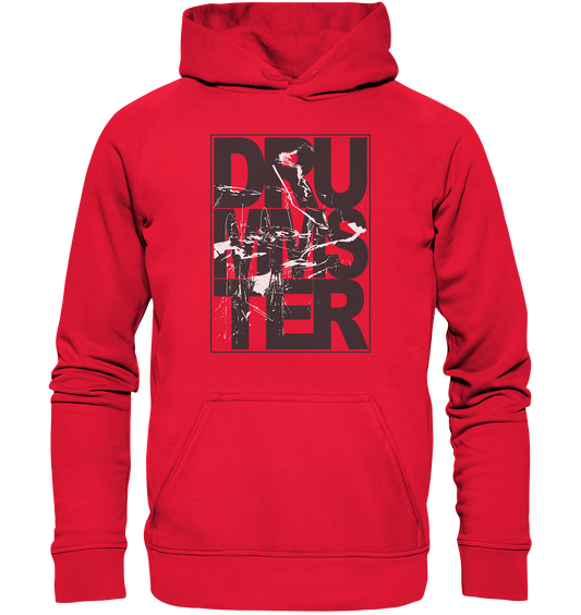 art of drummster v2 - kids hoodie | red