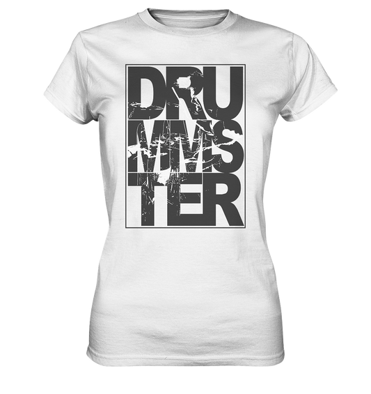 art of drummster v3 - ladies shirt | white