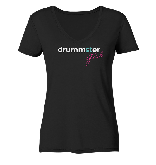 drummster girl - ladies v-neck shirt | various colors