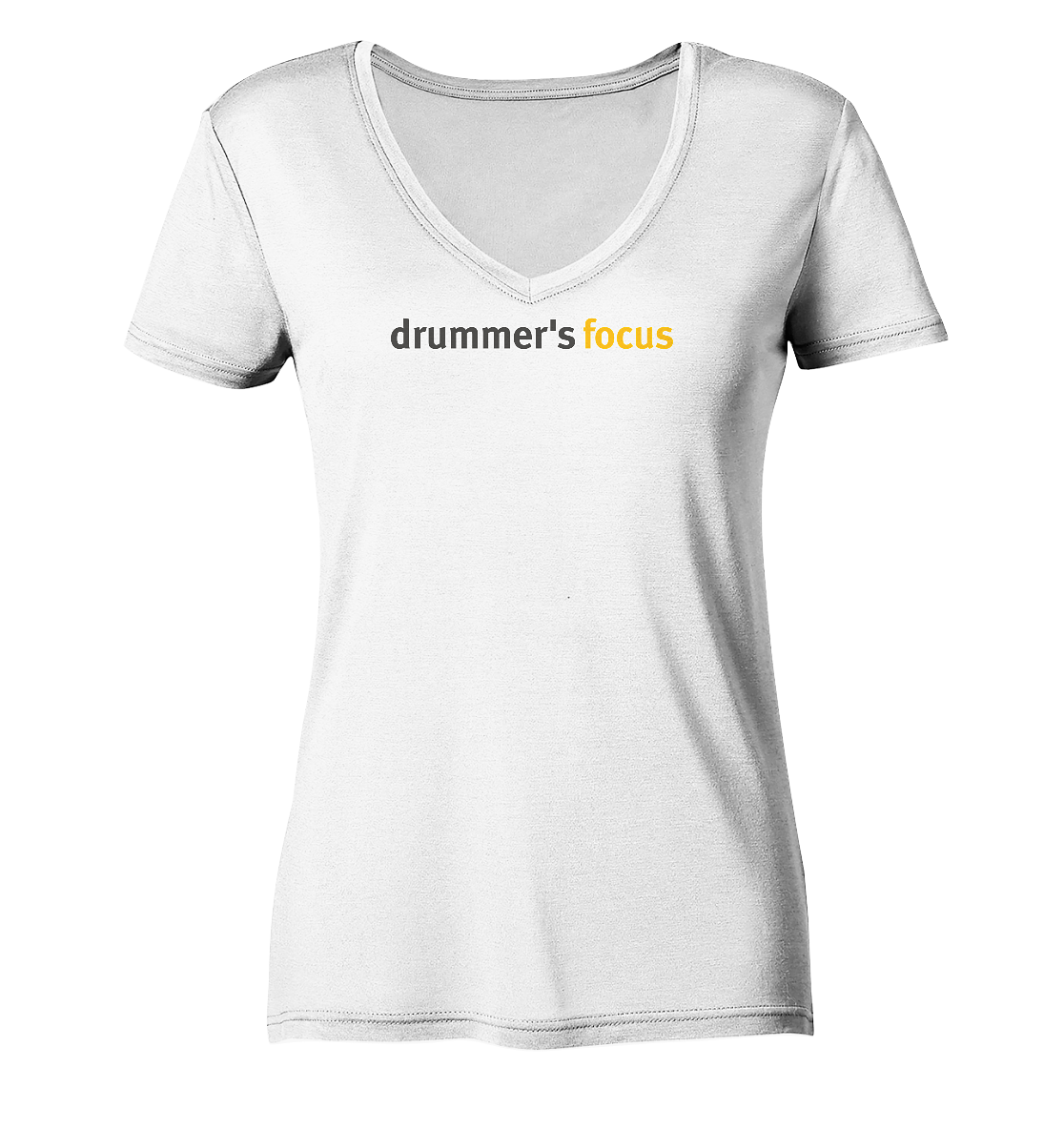 drummer's focus - ladies v-neck shirt | white