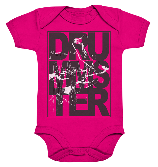 art of drummster v2 - baby bodysuite | fuchsia organic