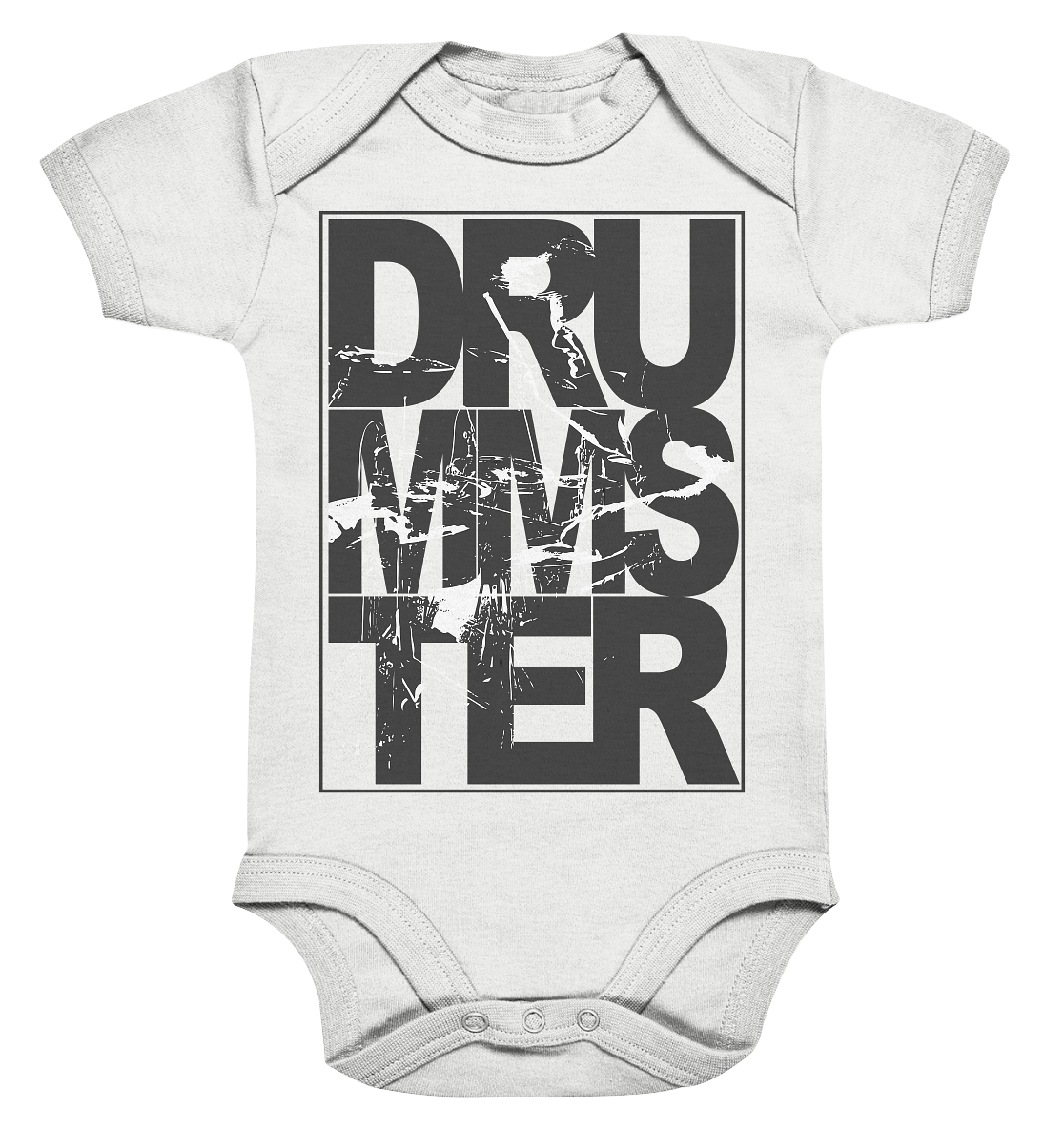 art of drummster v3 - baby bodysuite | white