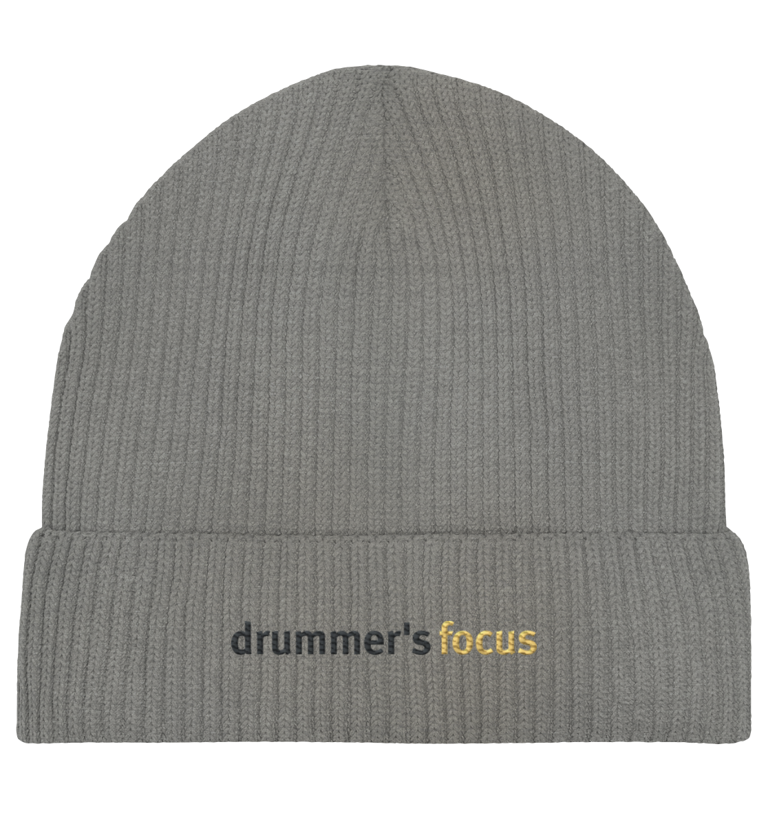 drummer's focus (gestickt) - fisherman beanie | grey