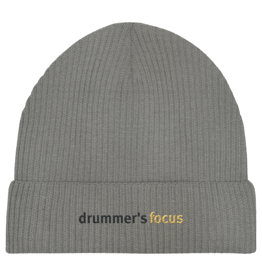 drummer's focus (gestickt) - fisherman beanie | grey