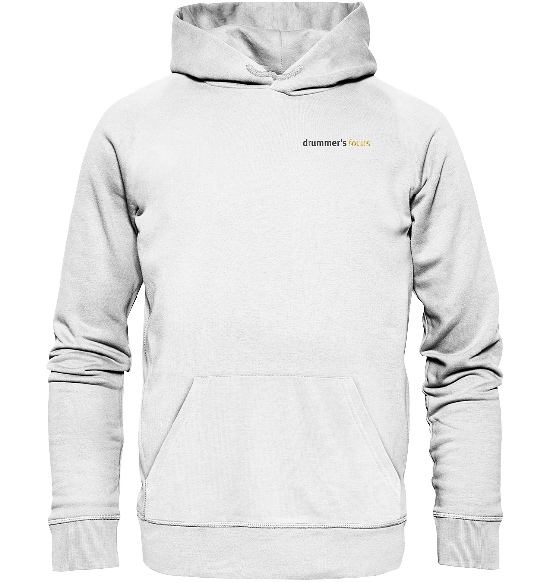 drummer's focus (gestickt) - unisex hoodie | white