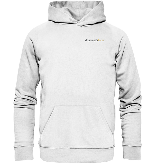 drummer's focus (gestickt) - unisex hoodie | white