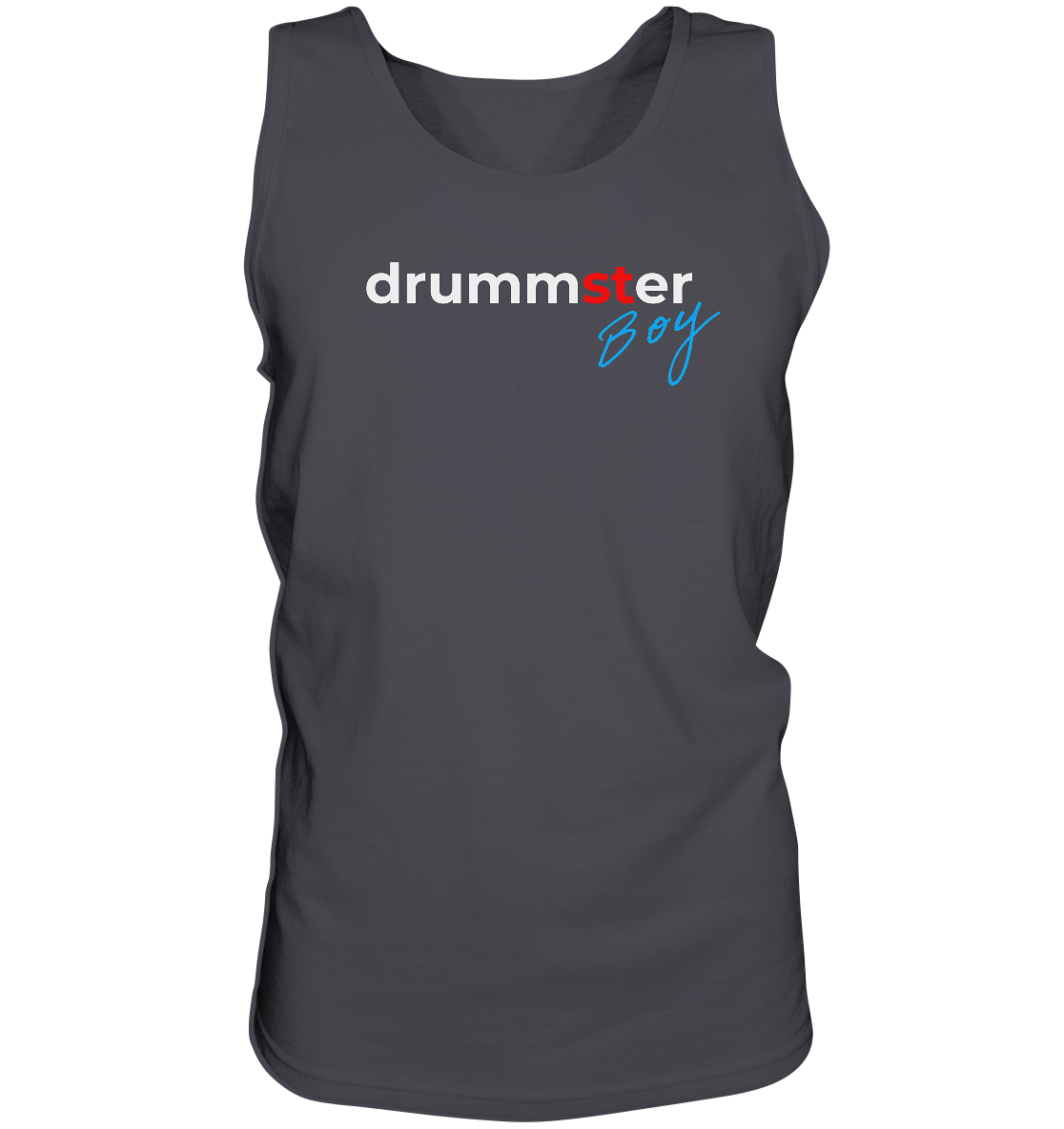 drummster boy - tank-top | charcoal