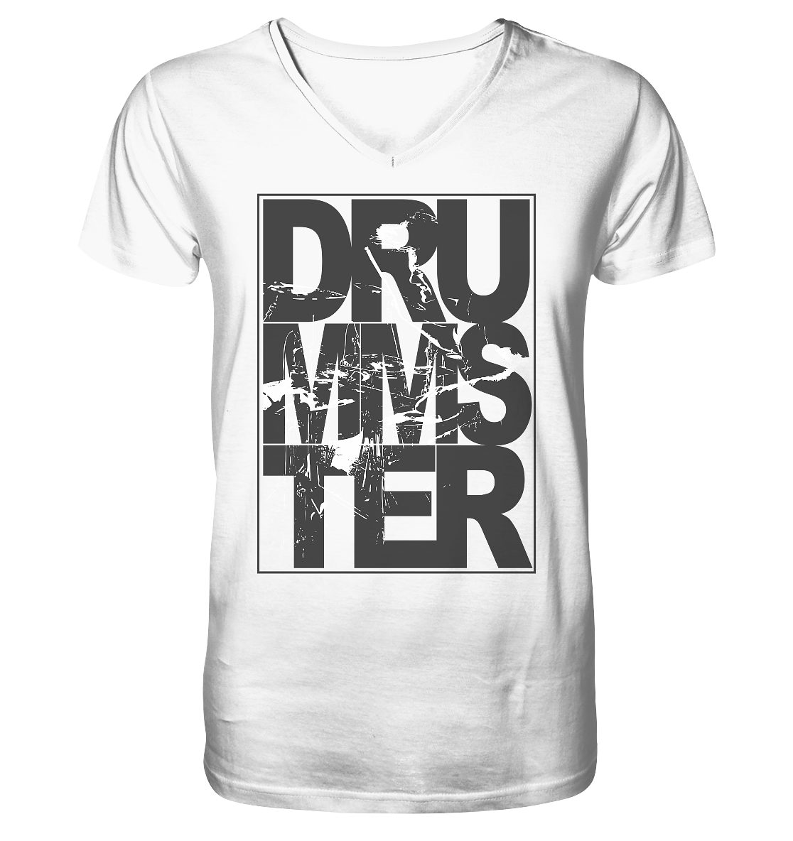 art of drummster v3 - v-neck shirt | white