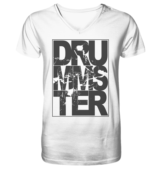 art of drummster v3 - v-neck shirt | white