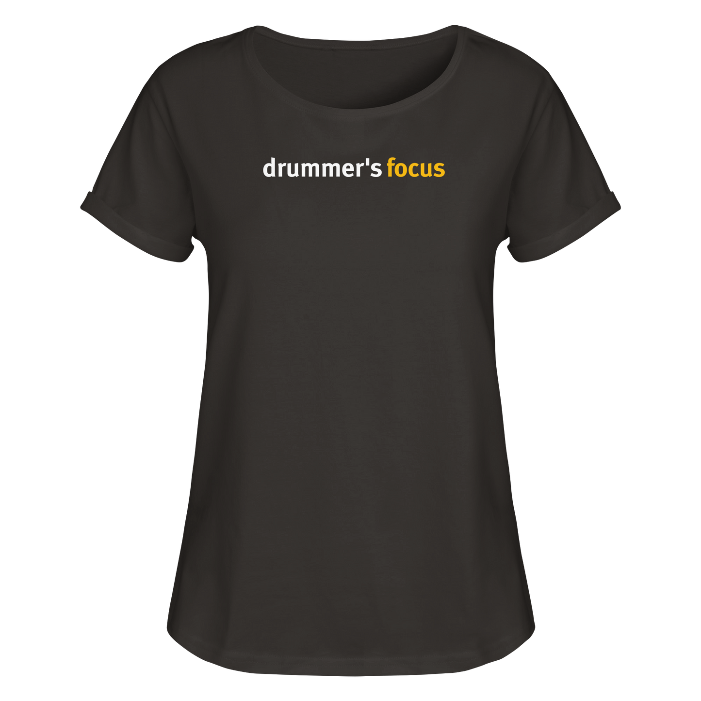 drummer's focus - ladies roll-up shirt | black