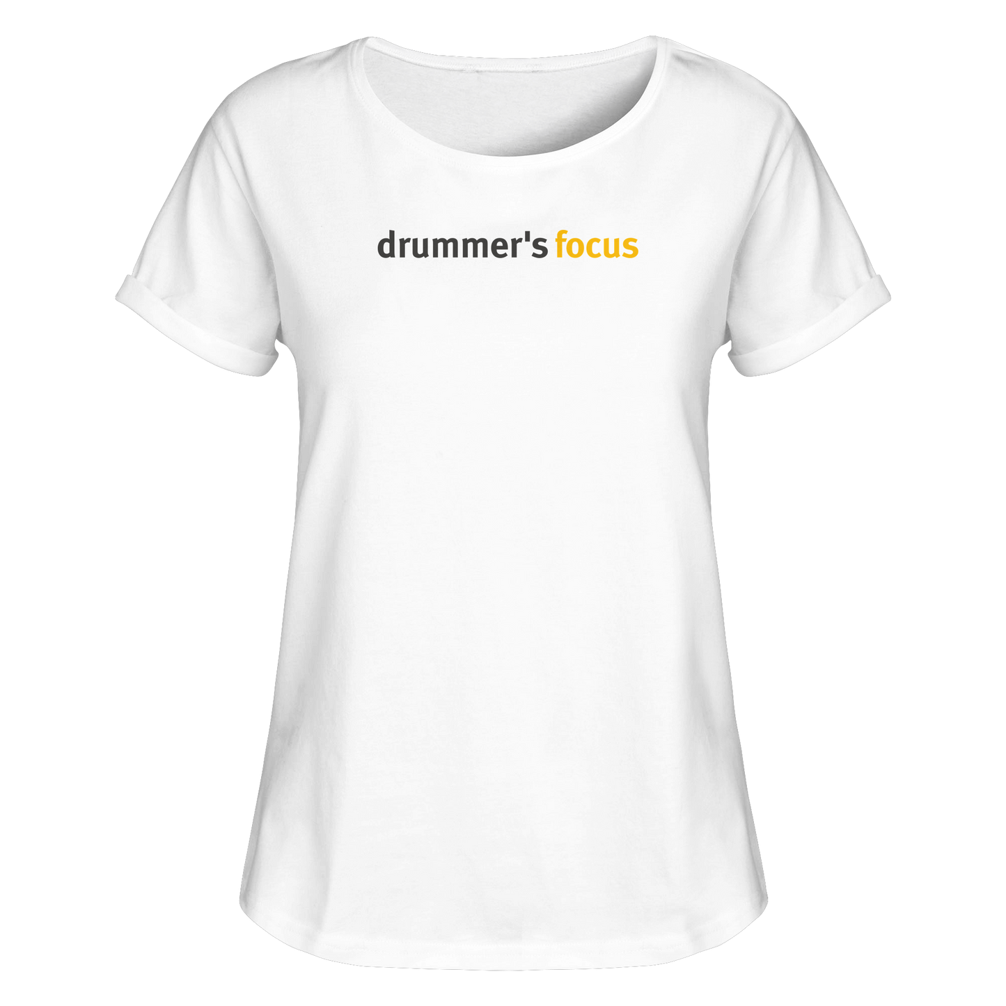 drummer's focus - ladies roll-up shirt | white